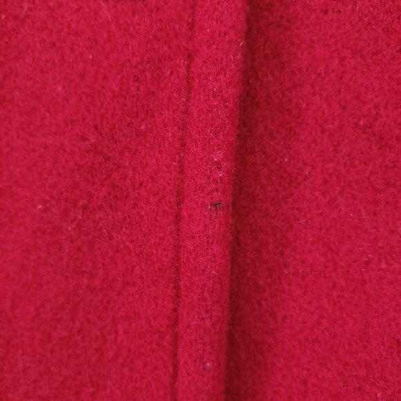 J. Percy Red 100% Merino Wool Pockets Hooded Mid Length Winter Coat Size S - Picture 13 of 16